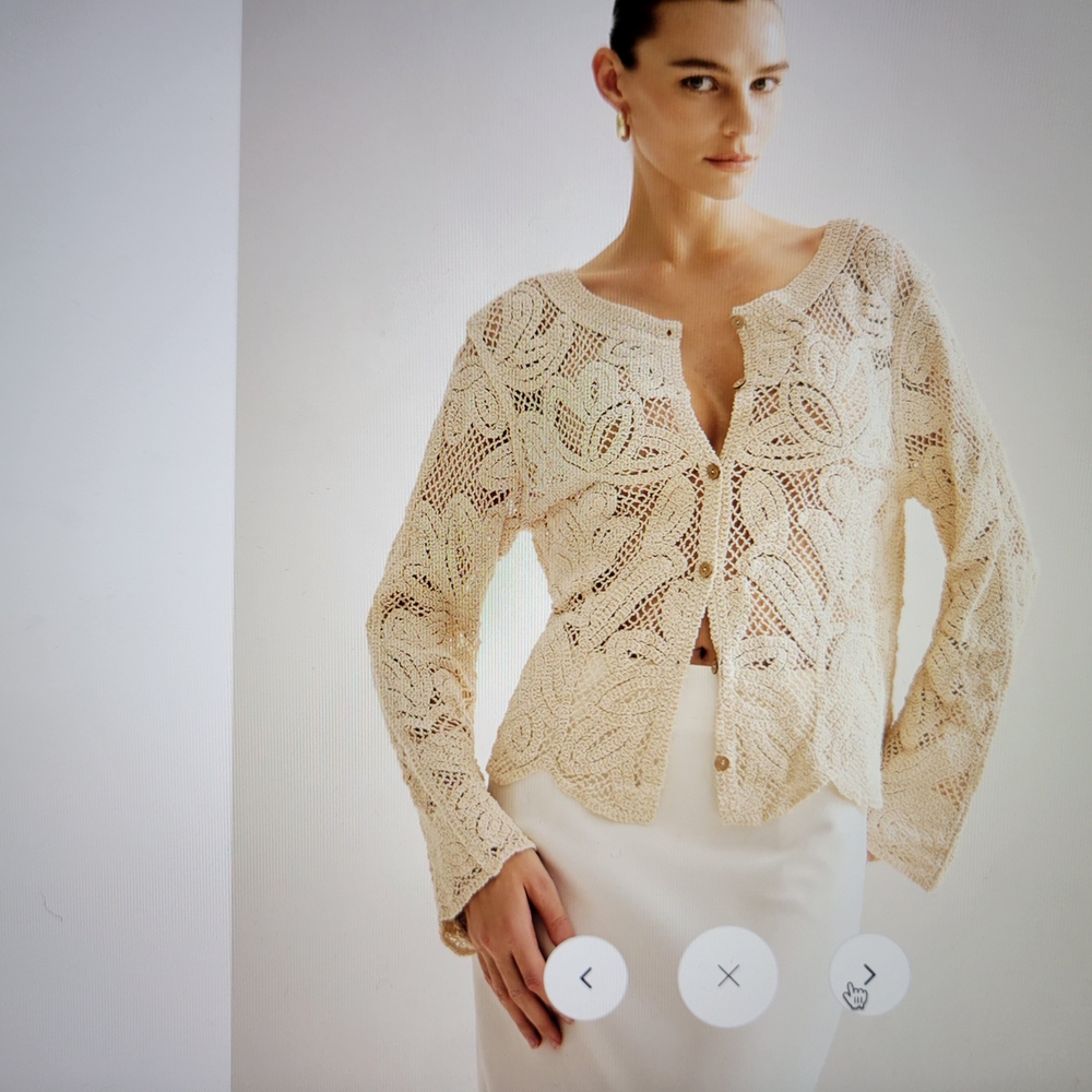 Commense Cream Lace Cardigan - Picture 7 of 11